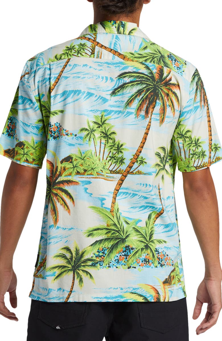 Quiksilver DNA Island Print Camp Shirt, Alternate, color,