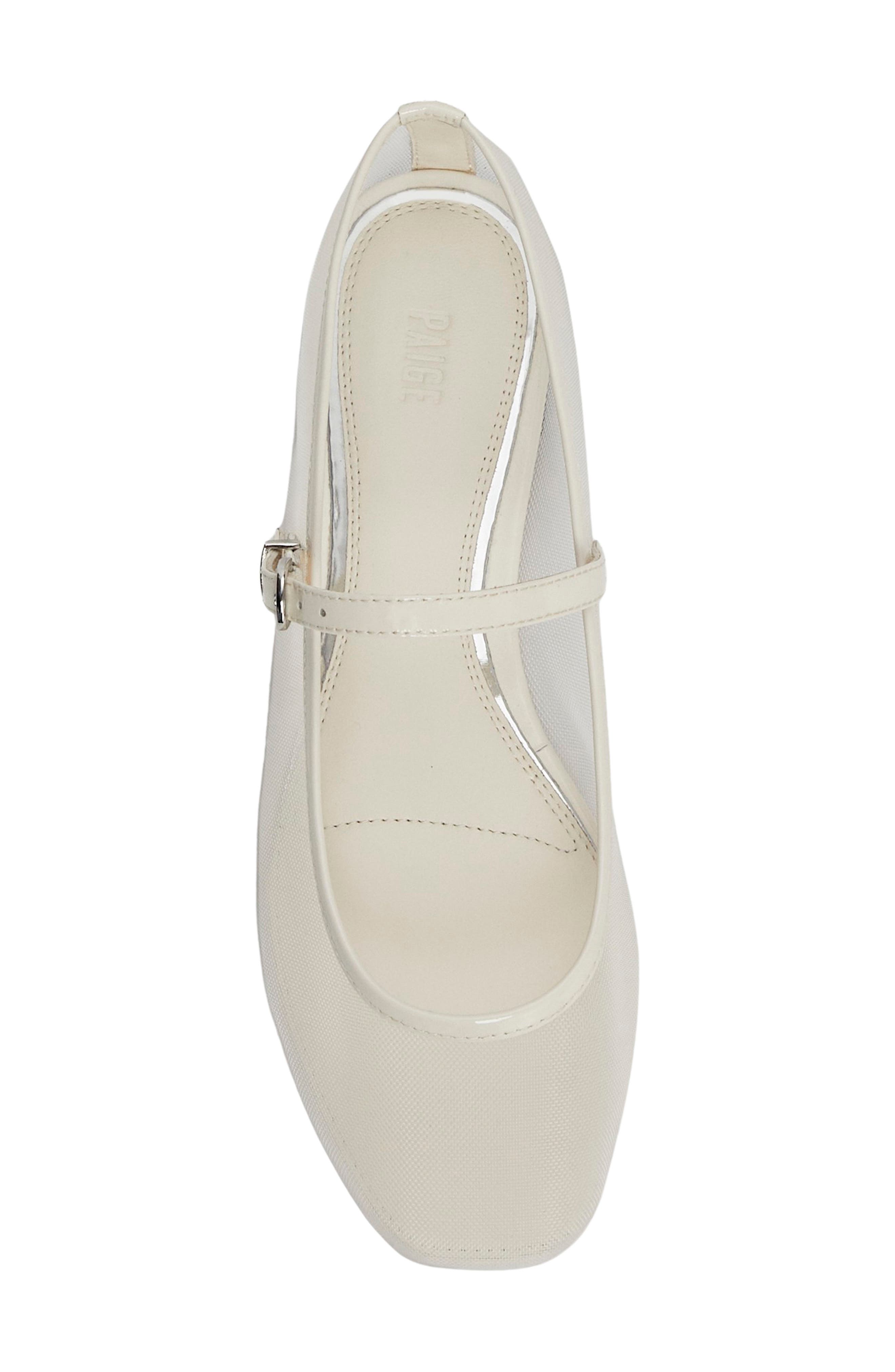 PAIGE Josie Mesh Mary Jane Flat, Alternate, color, Bone