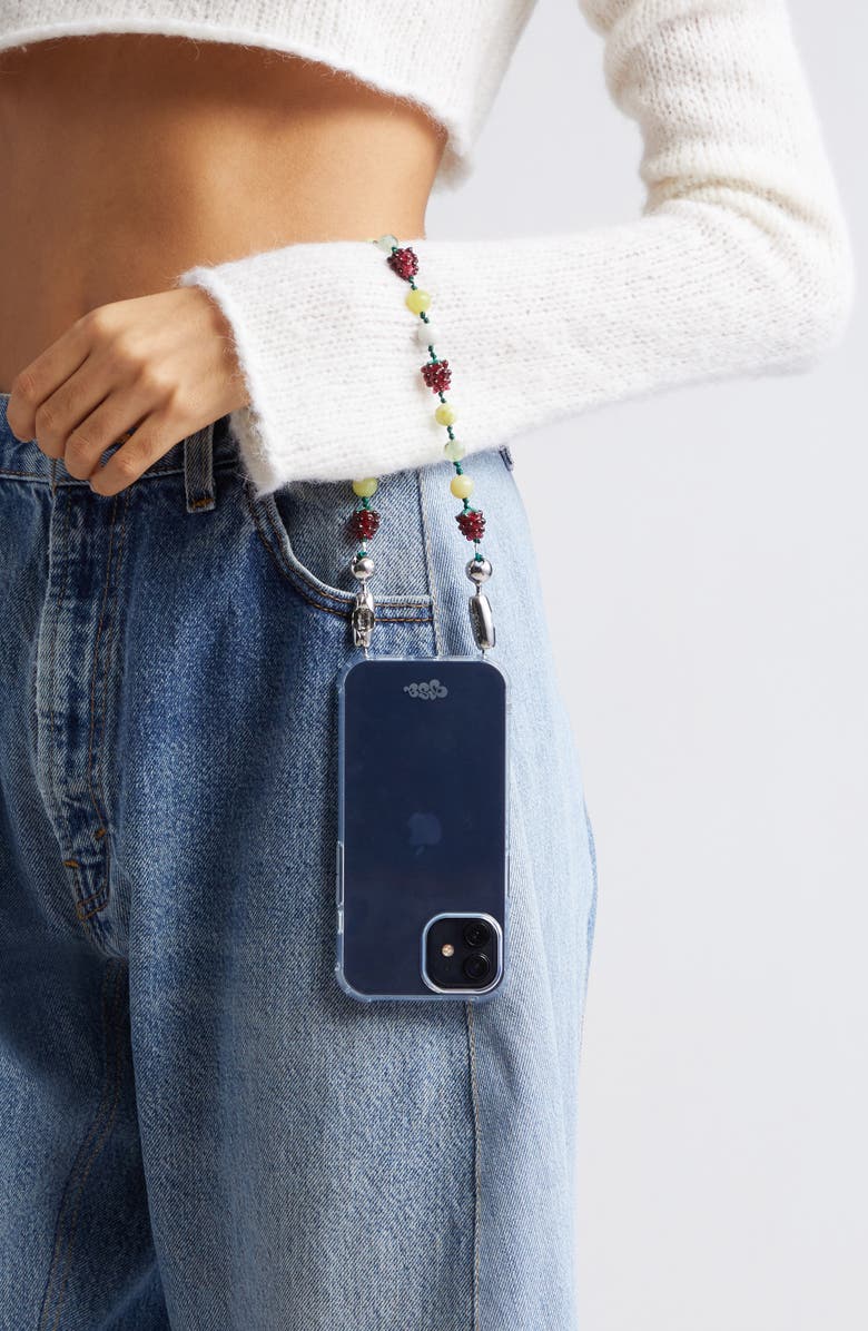 ossa Mini Purple Grape Beaded Wrist Strap, Alternate, color, 