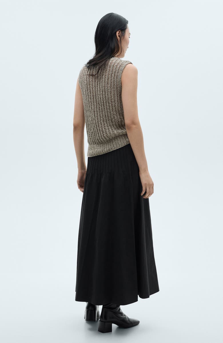 MANGO Metallic Open Stitch Sweater Vest, Alternate, color, 