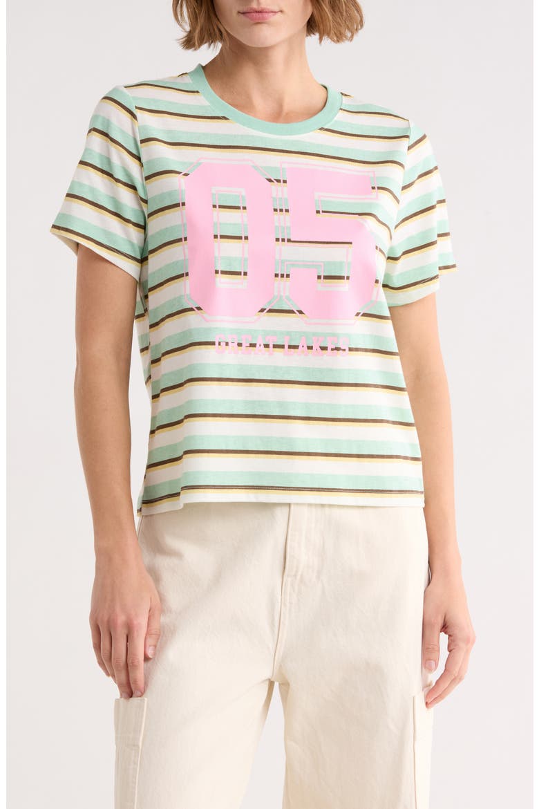 Striped Graphic T-Shirt, Main, color, GREEN