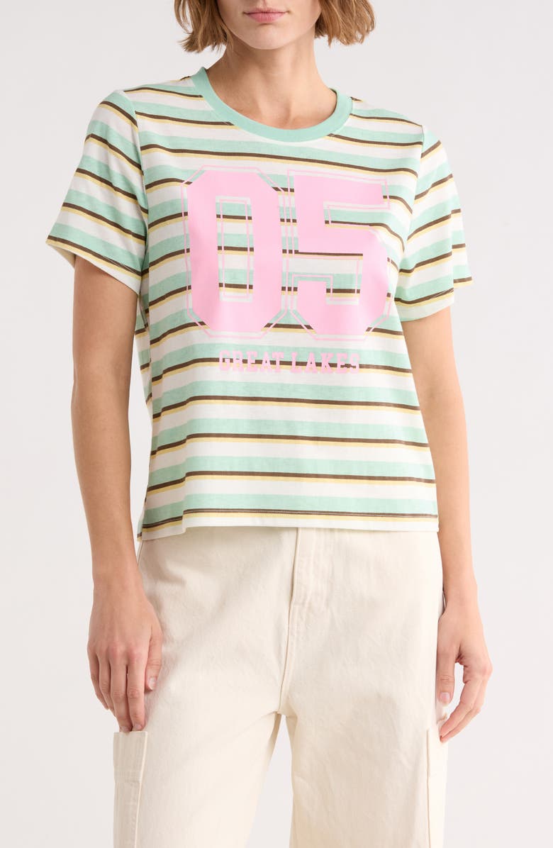 Vinyl Icons Striped Graphic T-Shirt, Main, color, Green