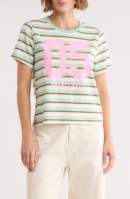 Vinyl Icons Striped Graphic T-Shirt
