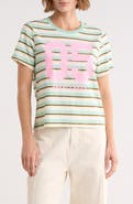 Vinyl Icons Striped Graphic T-Shirt