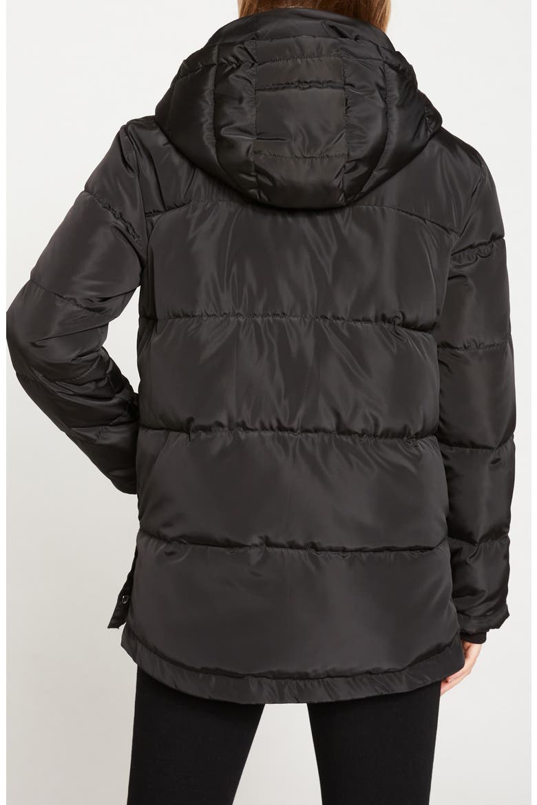 Rainier Short Hooded Puffer Jacket, Alternate, color, BLACK