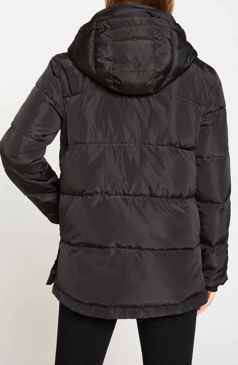 Universal Standard Rainier Short Hooded Puffer Jacket, Alternate, color, Black
