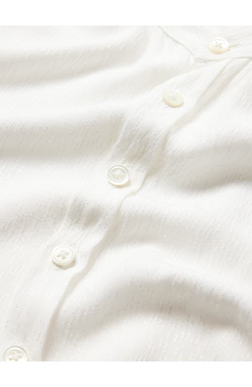 John Varvatos Estill Textured Band Collar Button-up Shirt In White