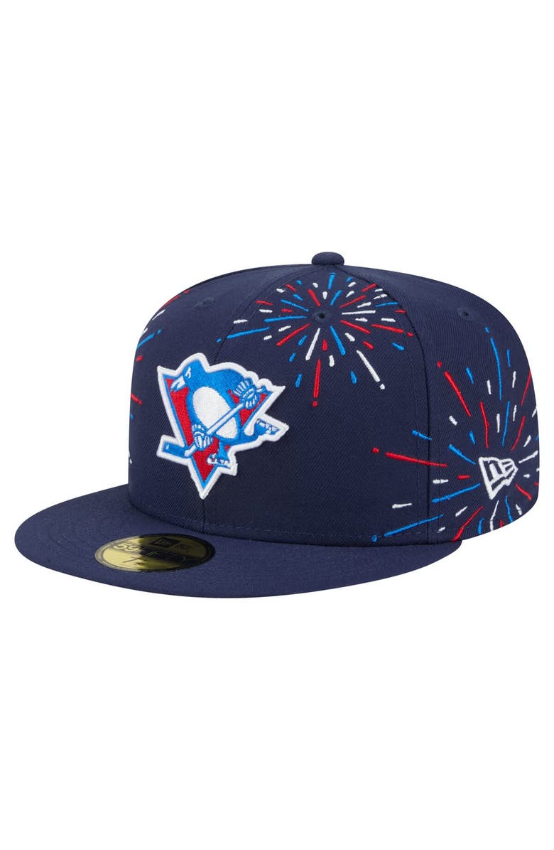 New Era Men's New Era  Navy Pittsburgh Penguins Americana Fireworks 59FIFTY Fitted Hat, Main, color, Navy