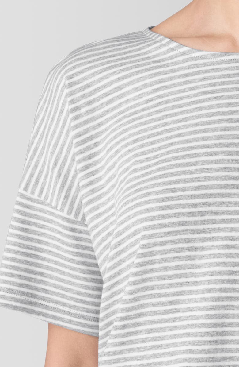 EILEEN FISHER SLEEP Stripe Relaxed Fit Organic Cotton Pajama Top, Alternate, color, 