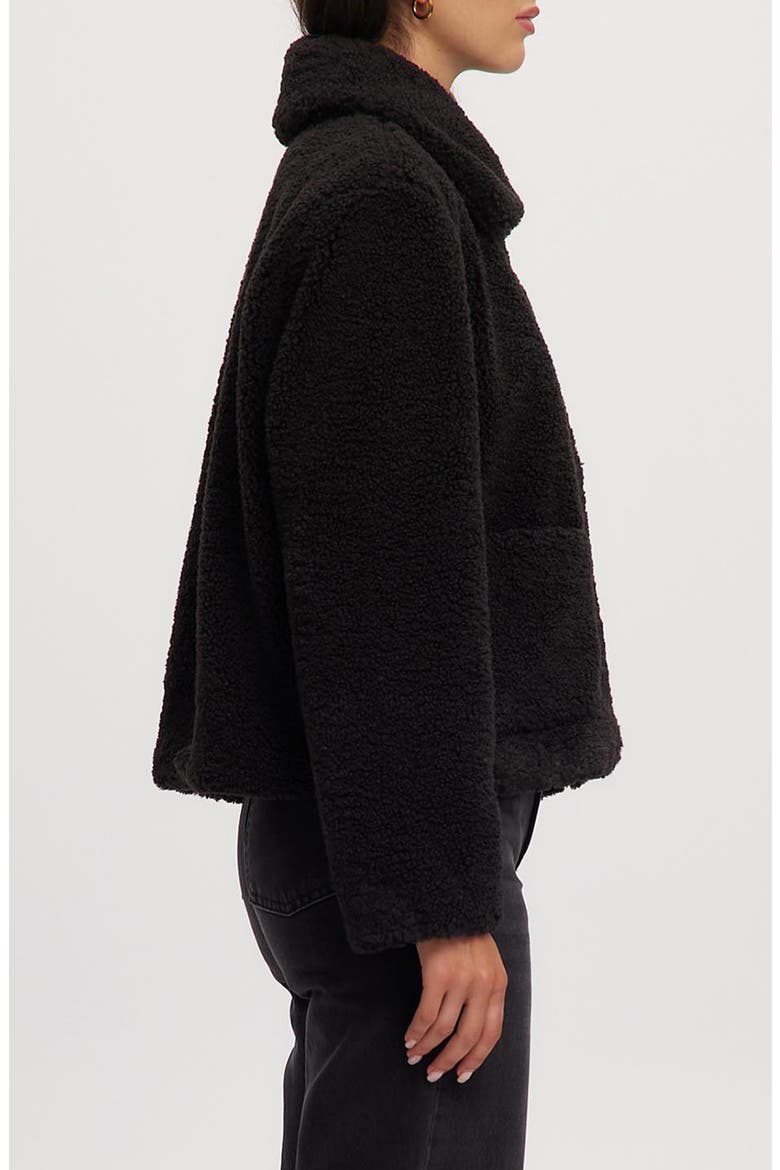 Frieda Faux Shearling Jacket, Alternate, color, BLACK