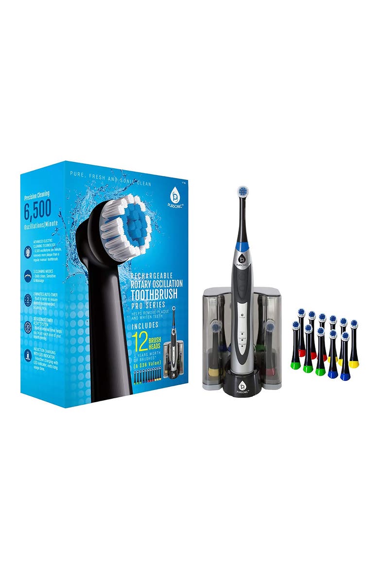 Rechargeable Rotary Oscillation Toothbrush Pro Series Set, Main, color, BLACK