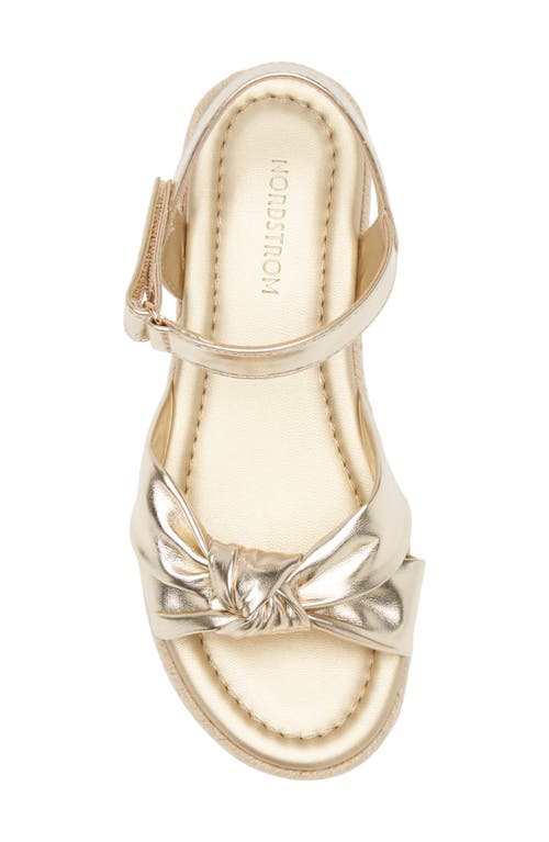 Nordstrom Kids' Bren Espadrille Wedge Sandal In Gold Metallic