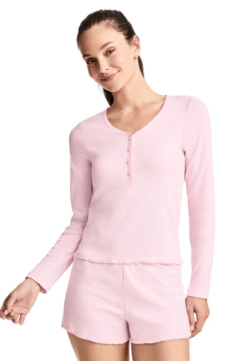 Women's Pointelle Cotton Stretch Sleep Top