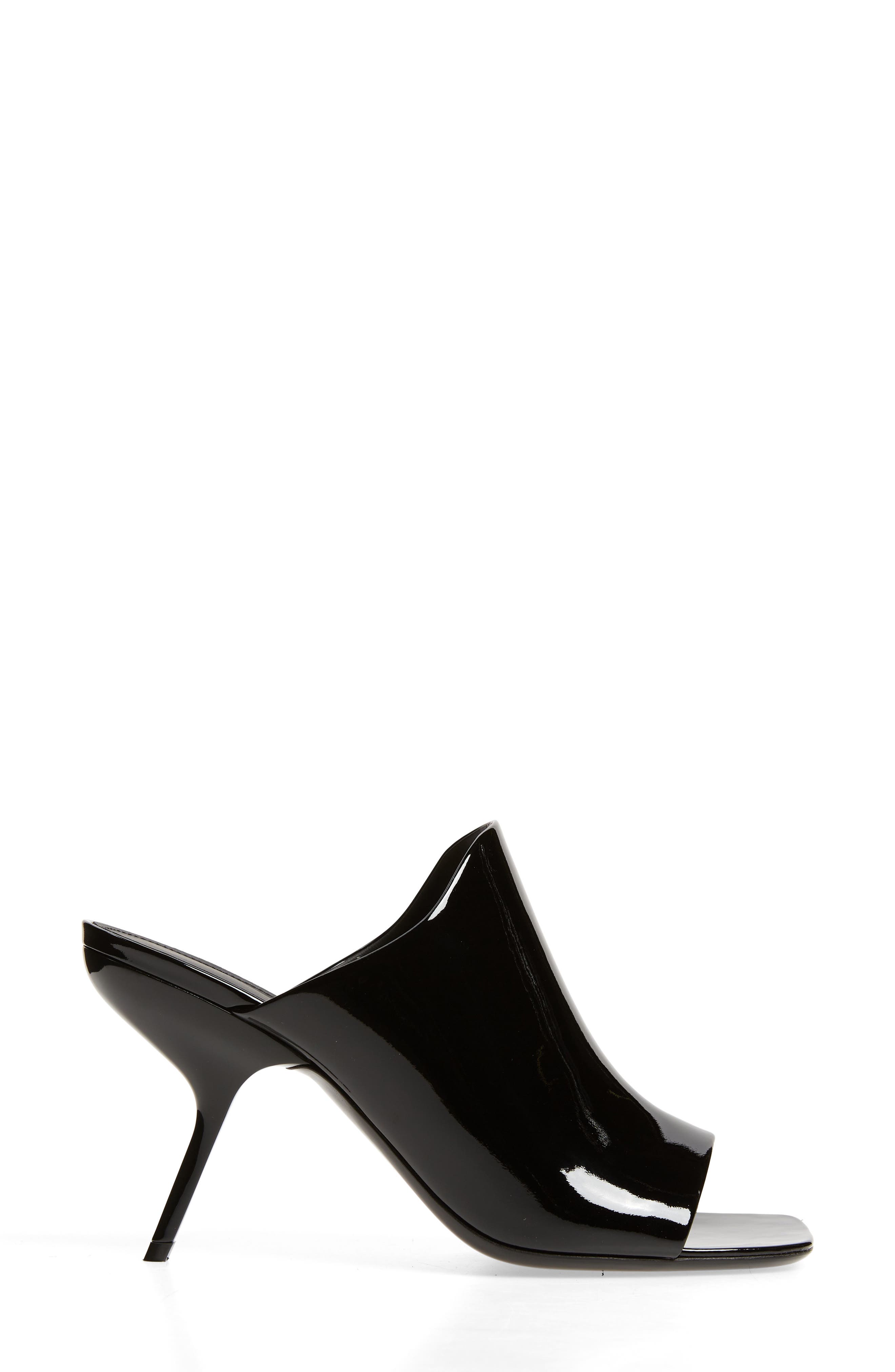 FERRAGAMO Era Peep Toe Slide Sandal, Alternate, color, Black