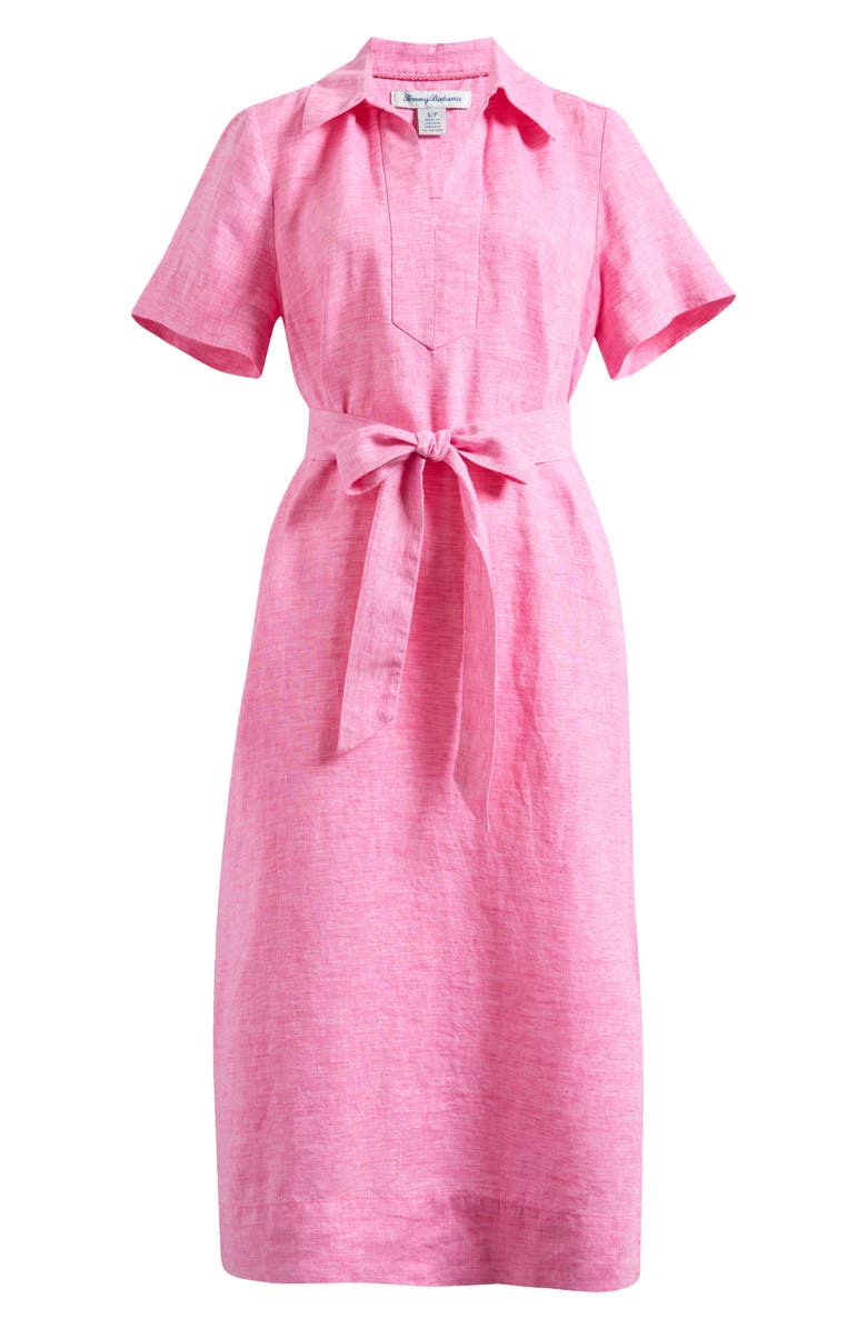 Tommy Bahama Costalina Linen Midi Dress, Alternate, color, Fuchsine