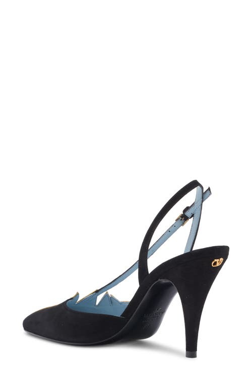 Shop Valentino Garavani Foliage Slingback Pump In Dql Nero/old Gold