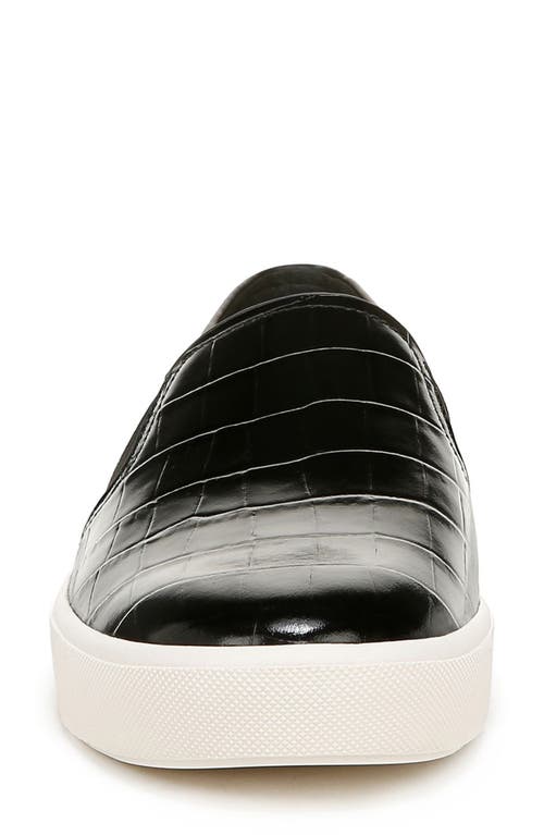 Vince Blair Croco Slip-on Sneakers In Black