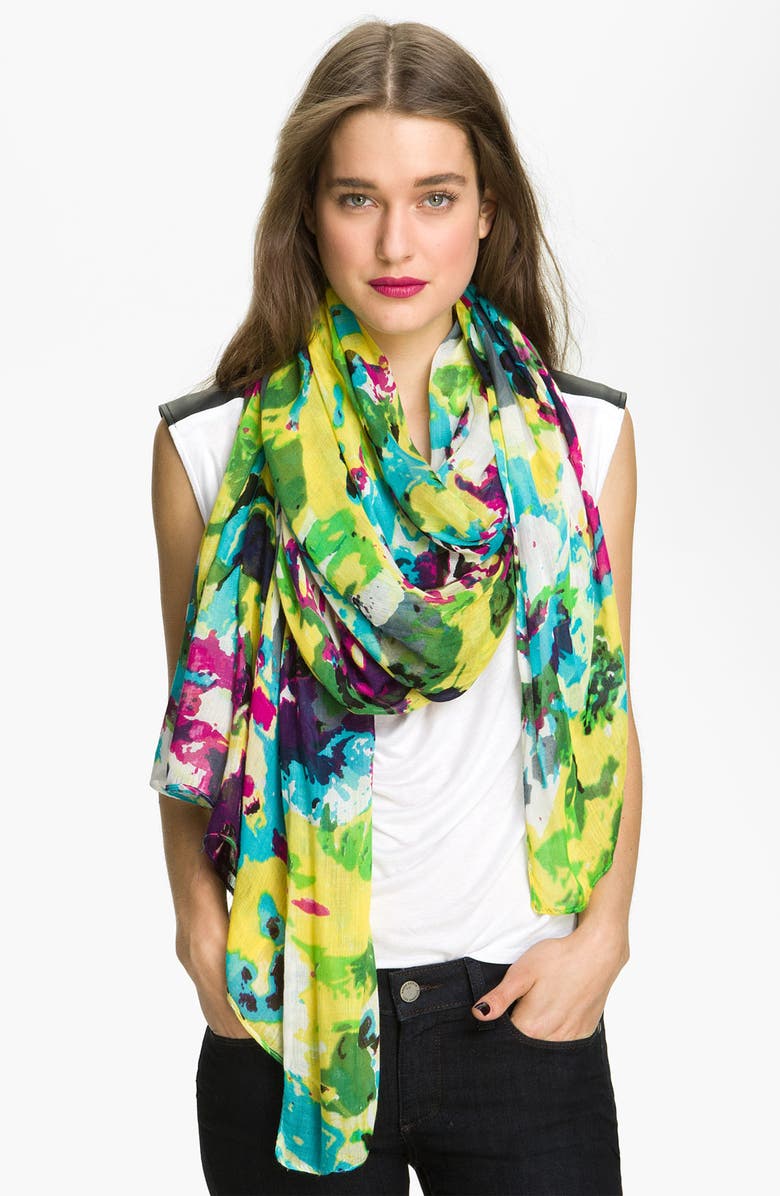 Tasha 'Painted Floral' Scarf, Main, color, 