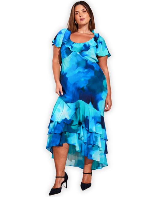 Scoop Neck Ruffle Dress