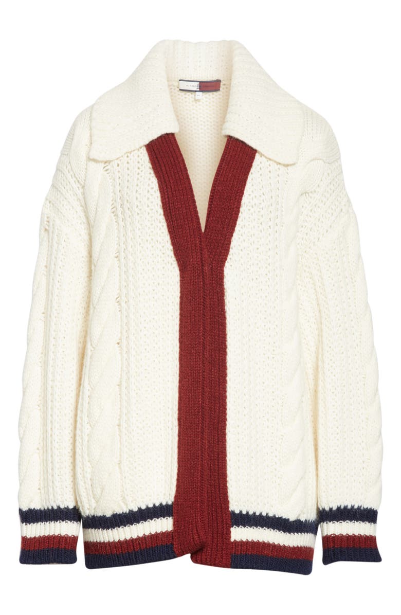 Hilfiger Collection Cable Knit Cardigan, Alternate, color, 
