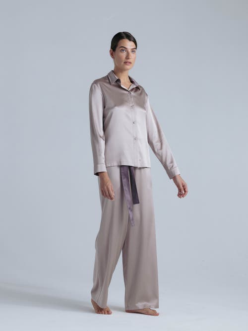Alas Silk Long Sleeve Shirt In Gray