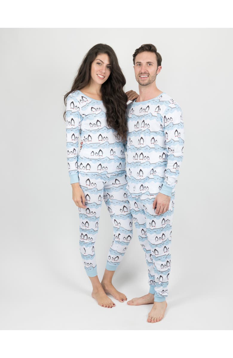 Leveret Women's Cotton Matching Family Holiday Pajamas, Reindeer & Moose Prints, Alternate, color, Penguin