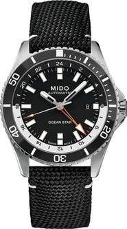 MIDO Ocean Star GMT Automatic Webbing Strap Watch, 44mm