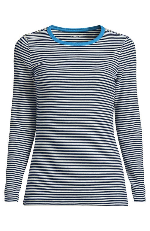 Lands' End Cotton Rib T-shirt In Blue