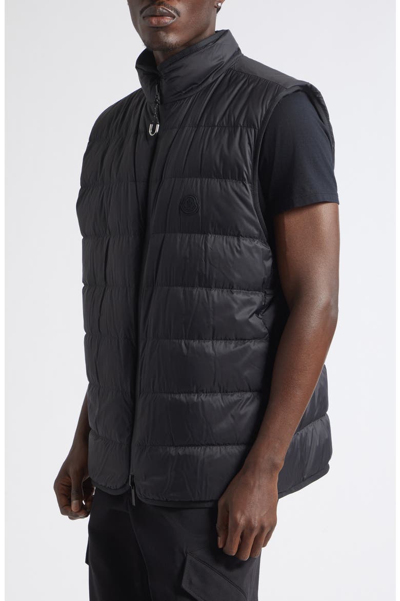 Reversible Quilted Down & Fleece Vest, Alternate, color, BLACK