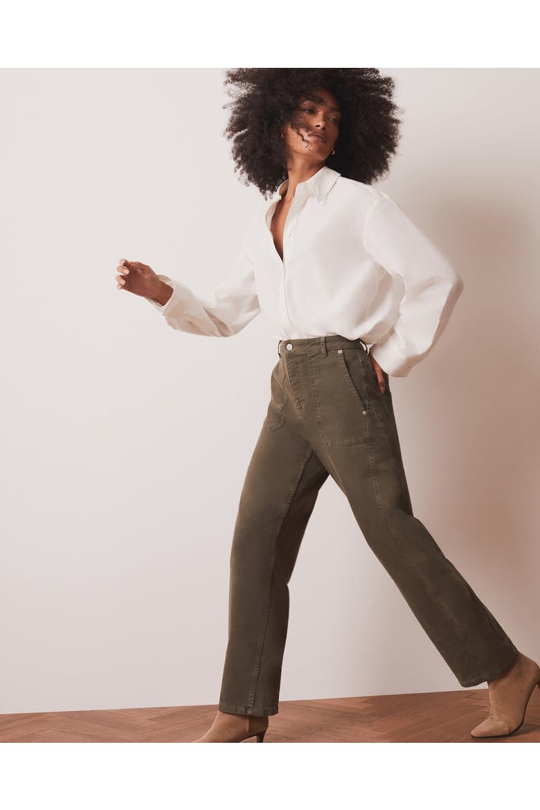 Utility Barrel Jeans, Alternate, color, Khaki