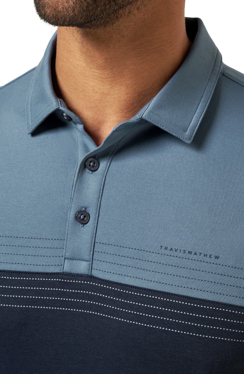 TravisMathew Chapter Flight Cotton Blend Polo, Alternate, color, Bering Sea