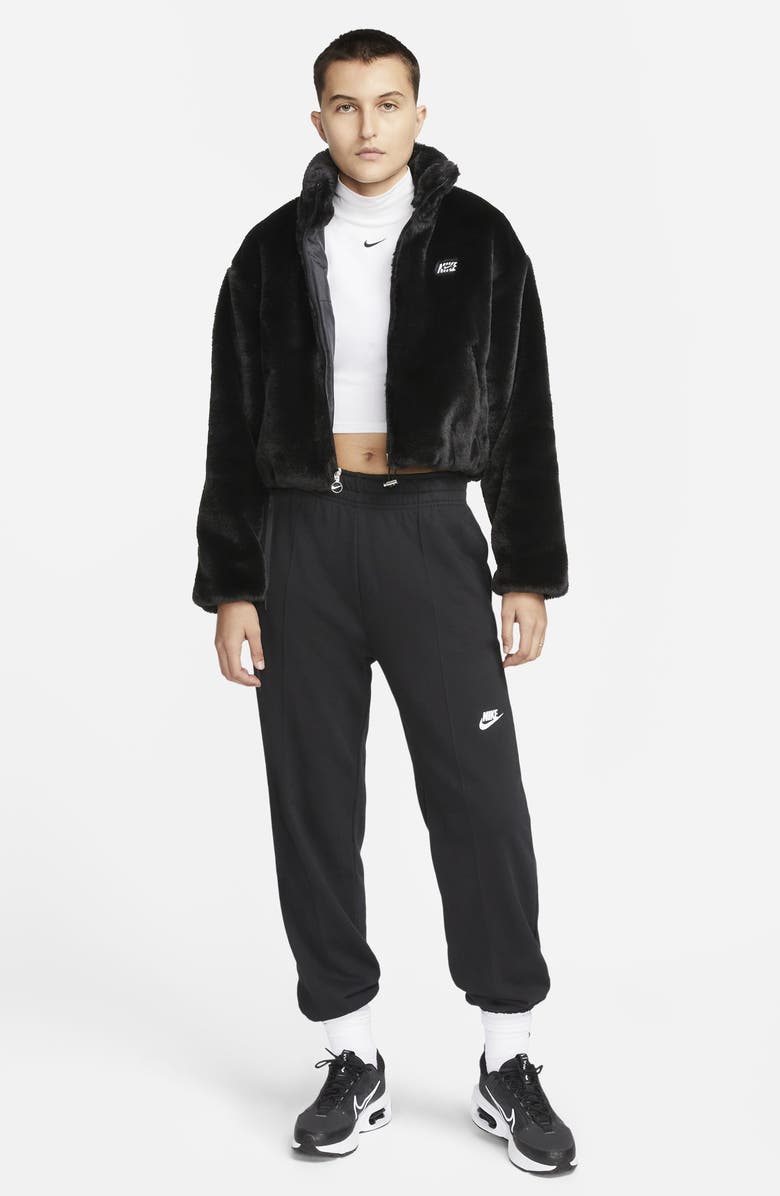 Nike Sportswear Faux Fur Bomber Jacket, Alternate, color,