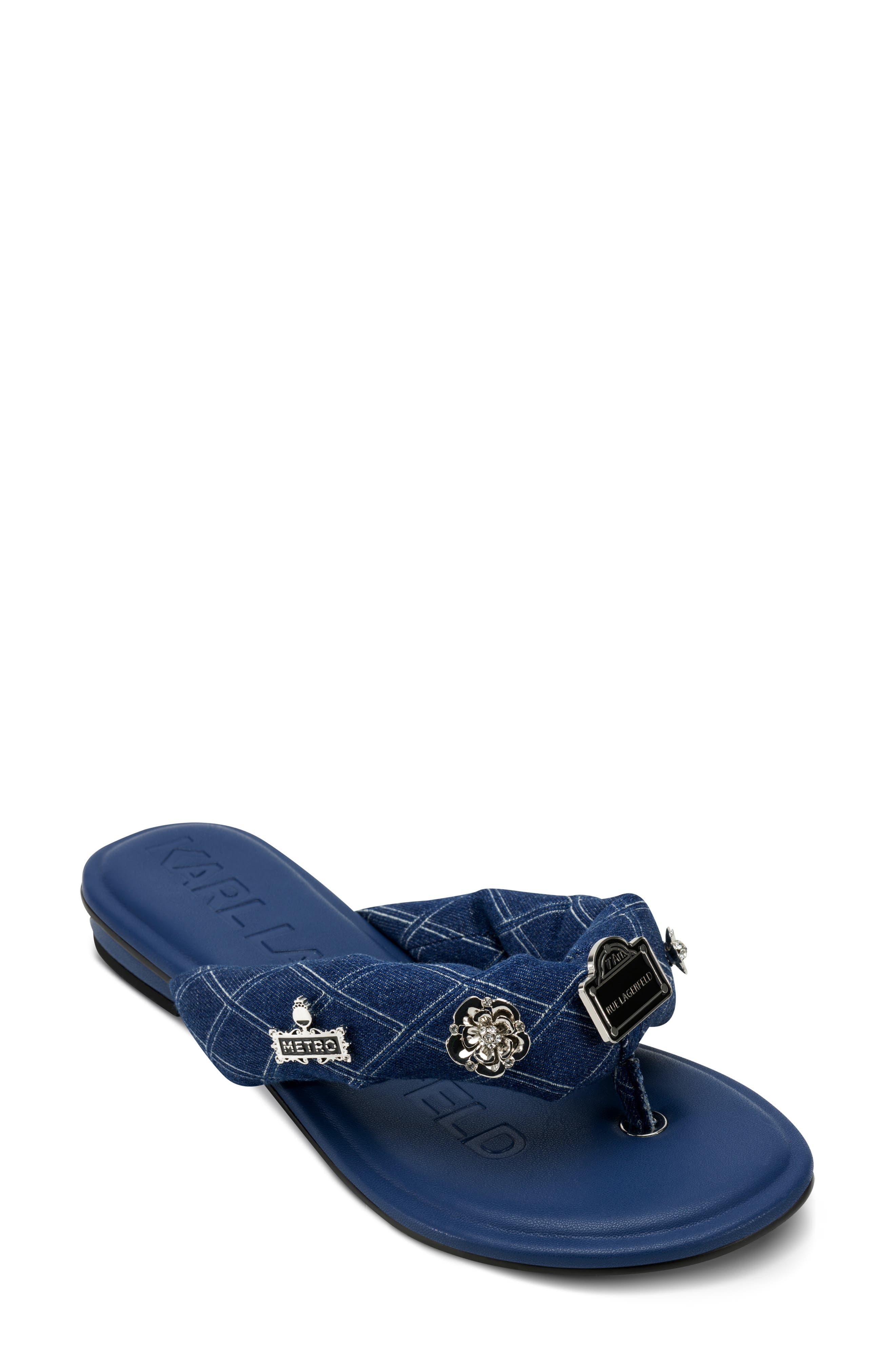 KARL LAGERFELD PARIS Ceejay Rue Pins Flip Flop, Main, color, 