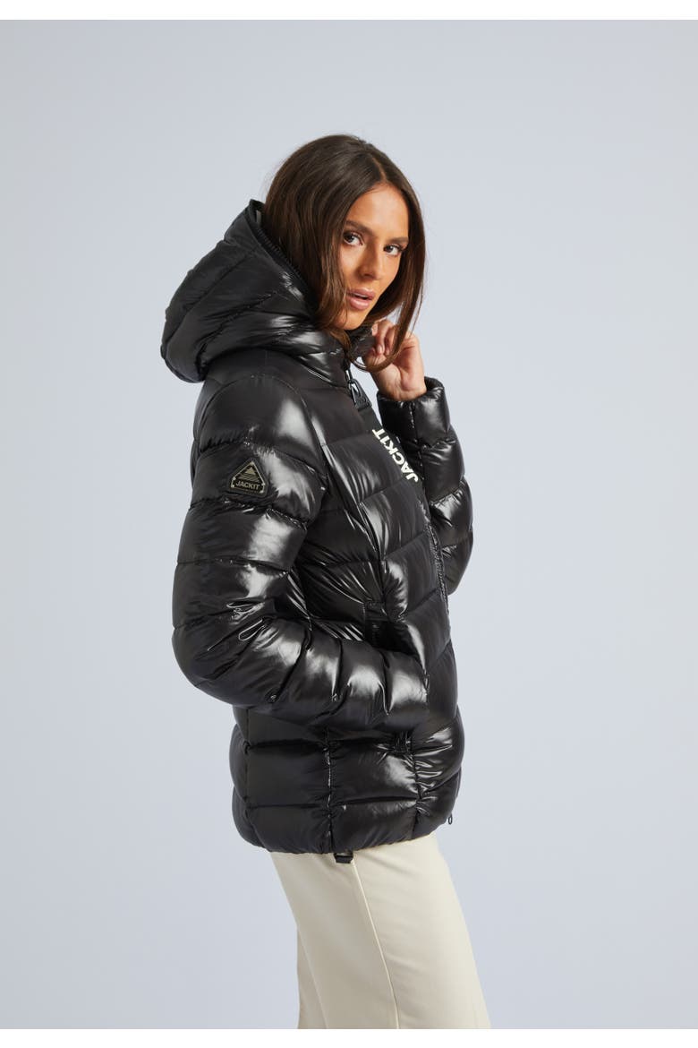 Hooded Quilted Puffer Jacket, Alternate, color, Black