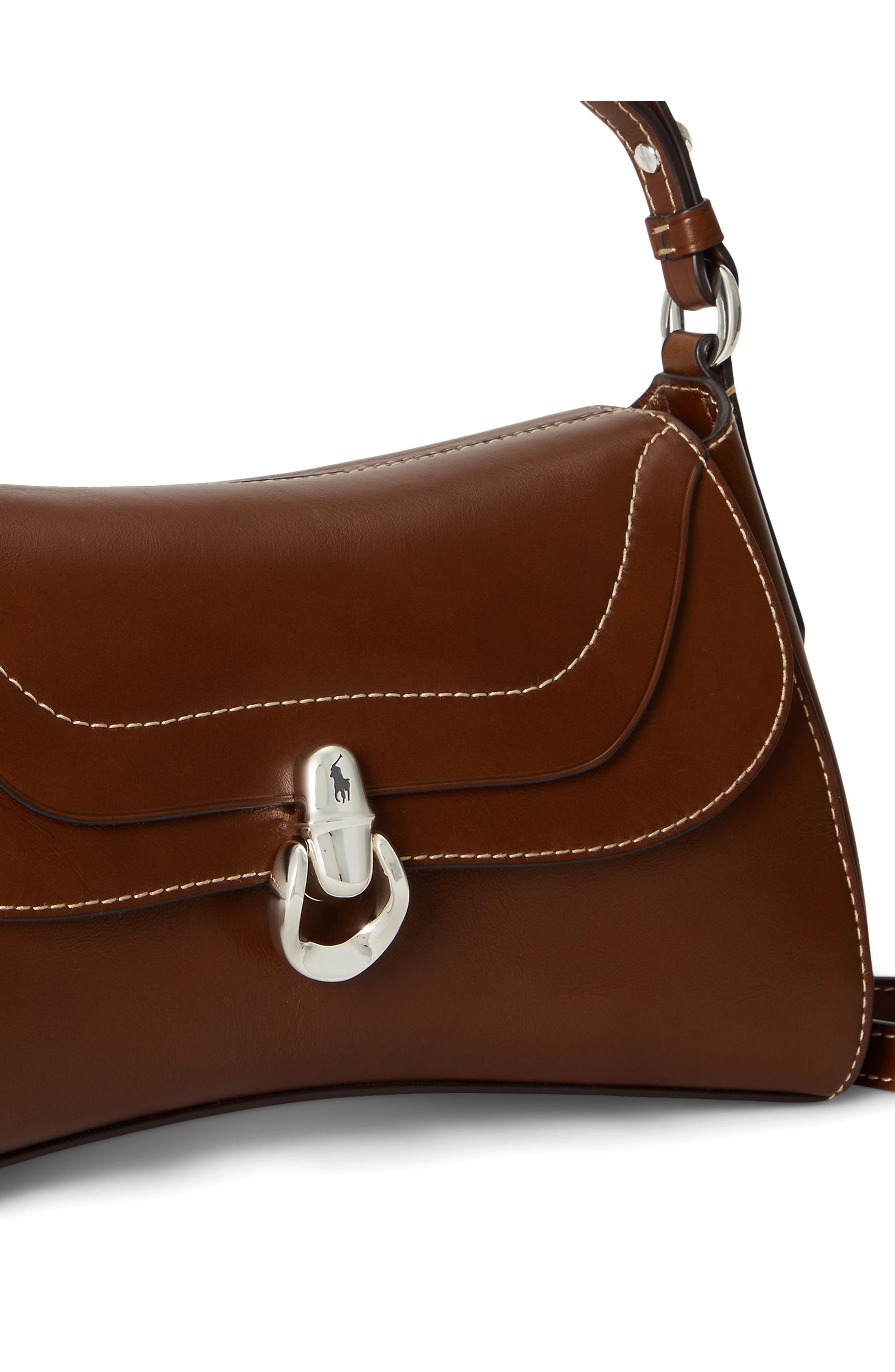 Leather Crossbody Bag, Alternate, color, CHESTNUT