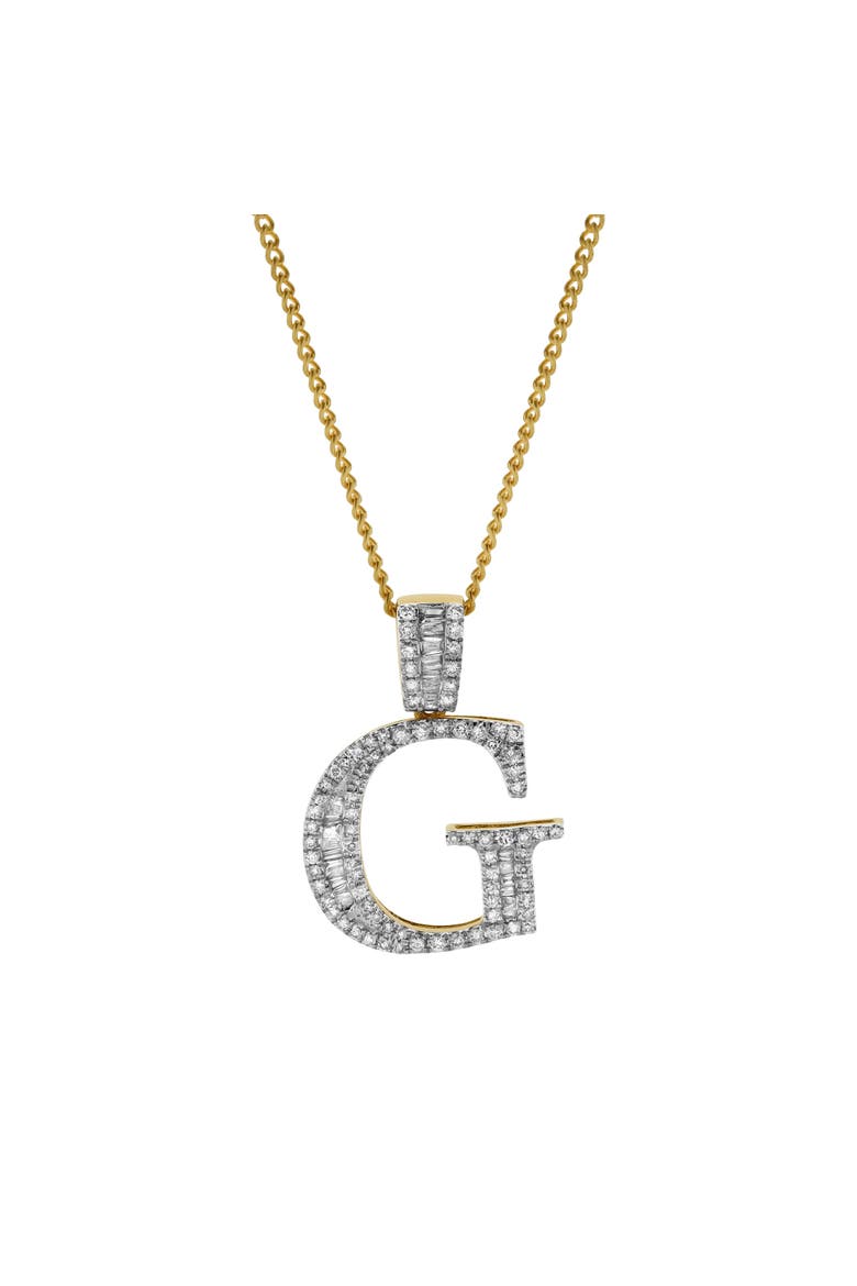 G Initial Diamond Pendant 10K Yellow Gold - 0.64 Carats, Alternate, color, 10K Yellow Gold -