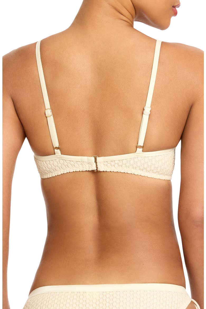 Open Stitch Triangle Bikini Top, Alternate, color, BISQUE