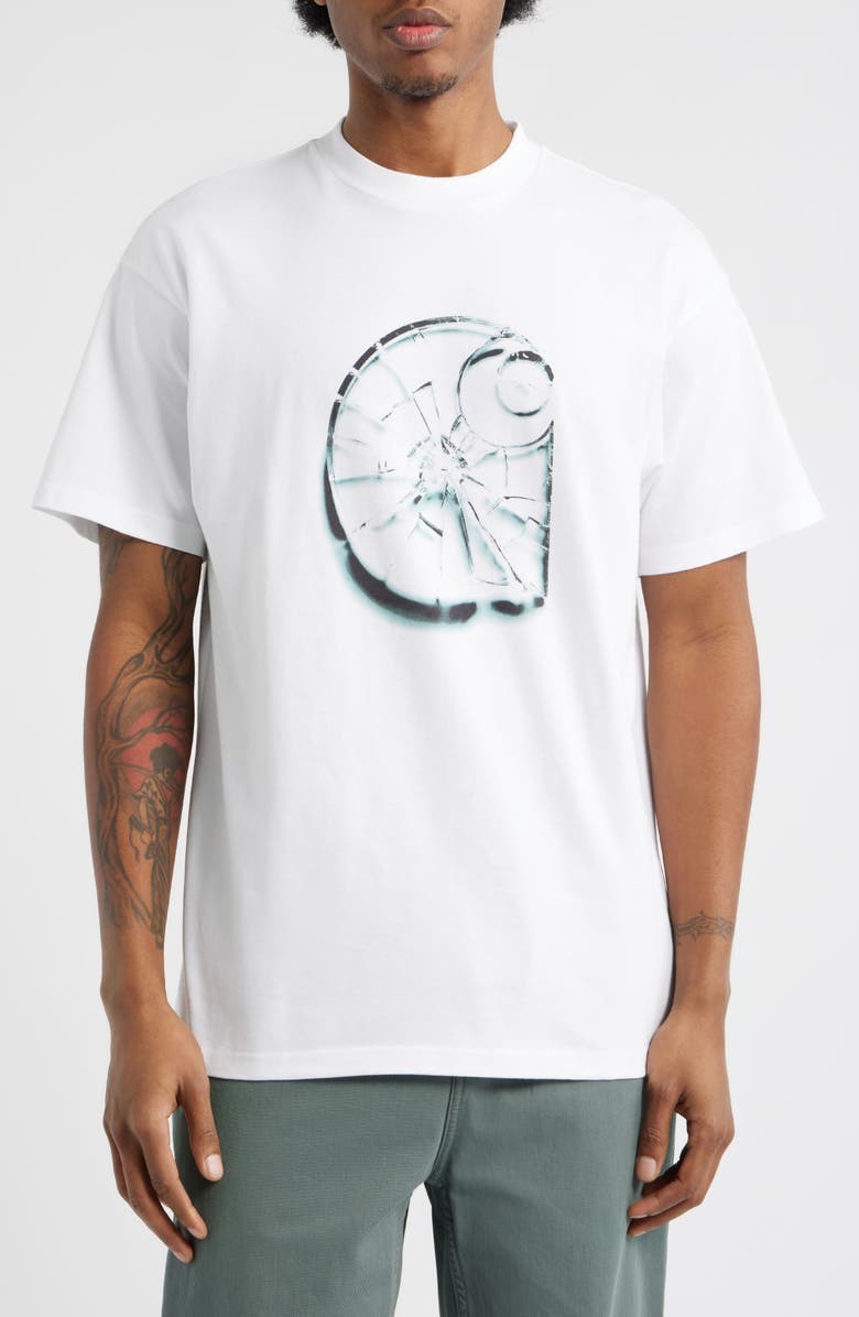 Carhartt Work In Progress Shattered Logo Organic Cotton Graphic T-Shirt, Main, color, White