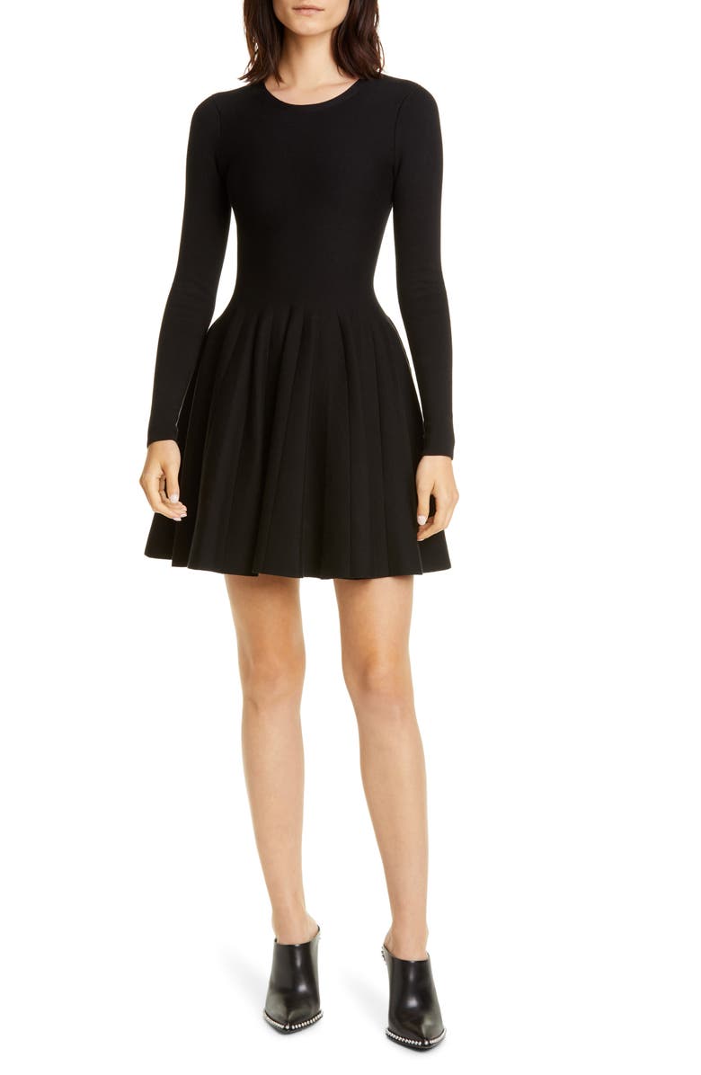Alexander Wang Long Sleeve Fit & Flare Dress, Main, color,