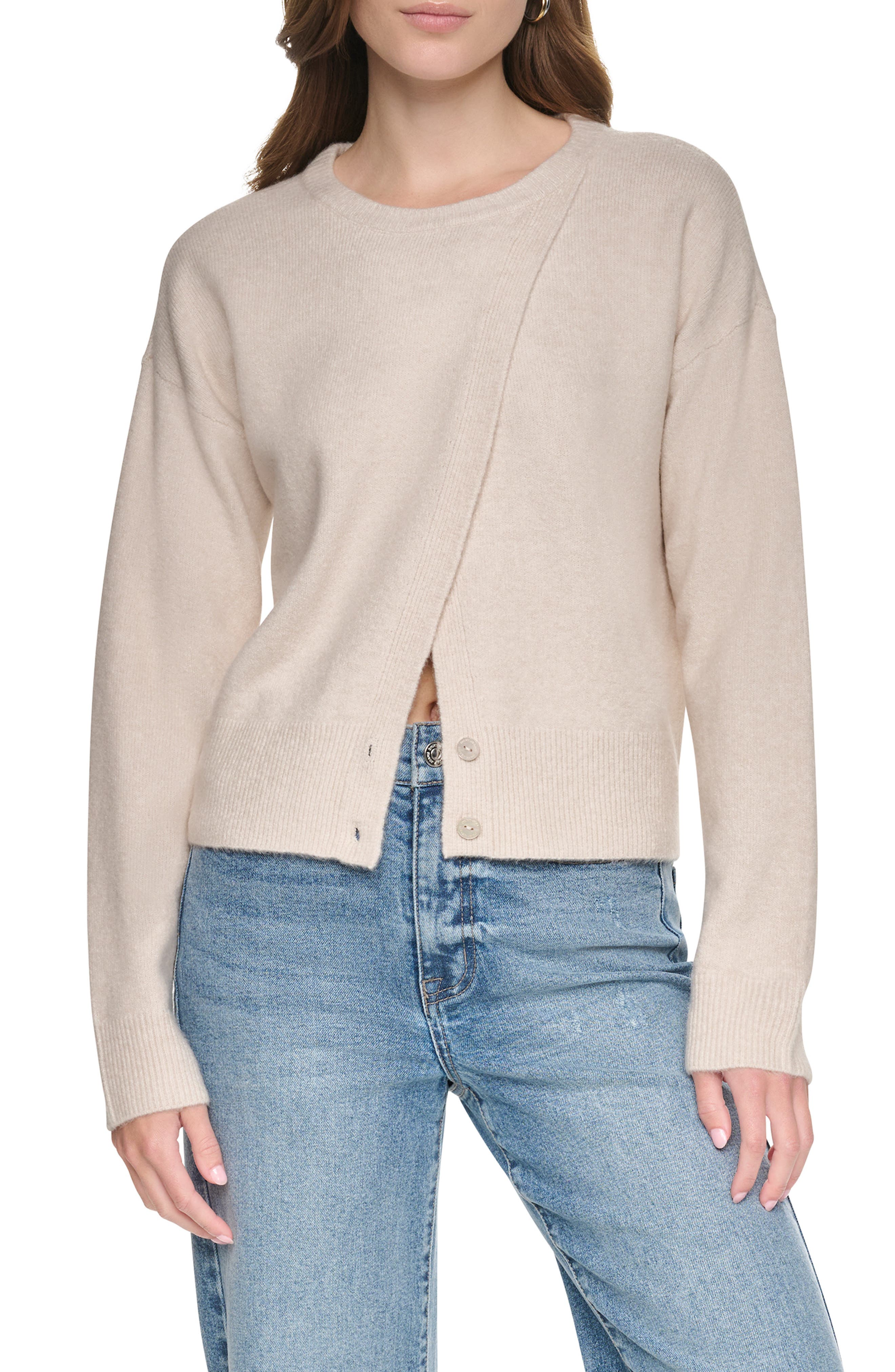 Asymmetric Crewneck Sweater
