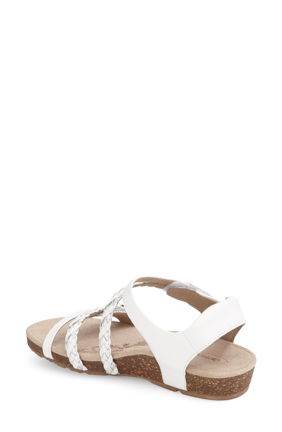 Jillian Braided Leather Strap Sandal, Alternate, color, WHITE LEATHER