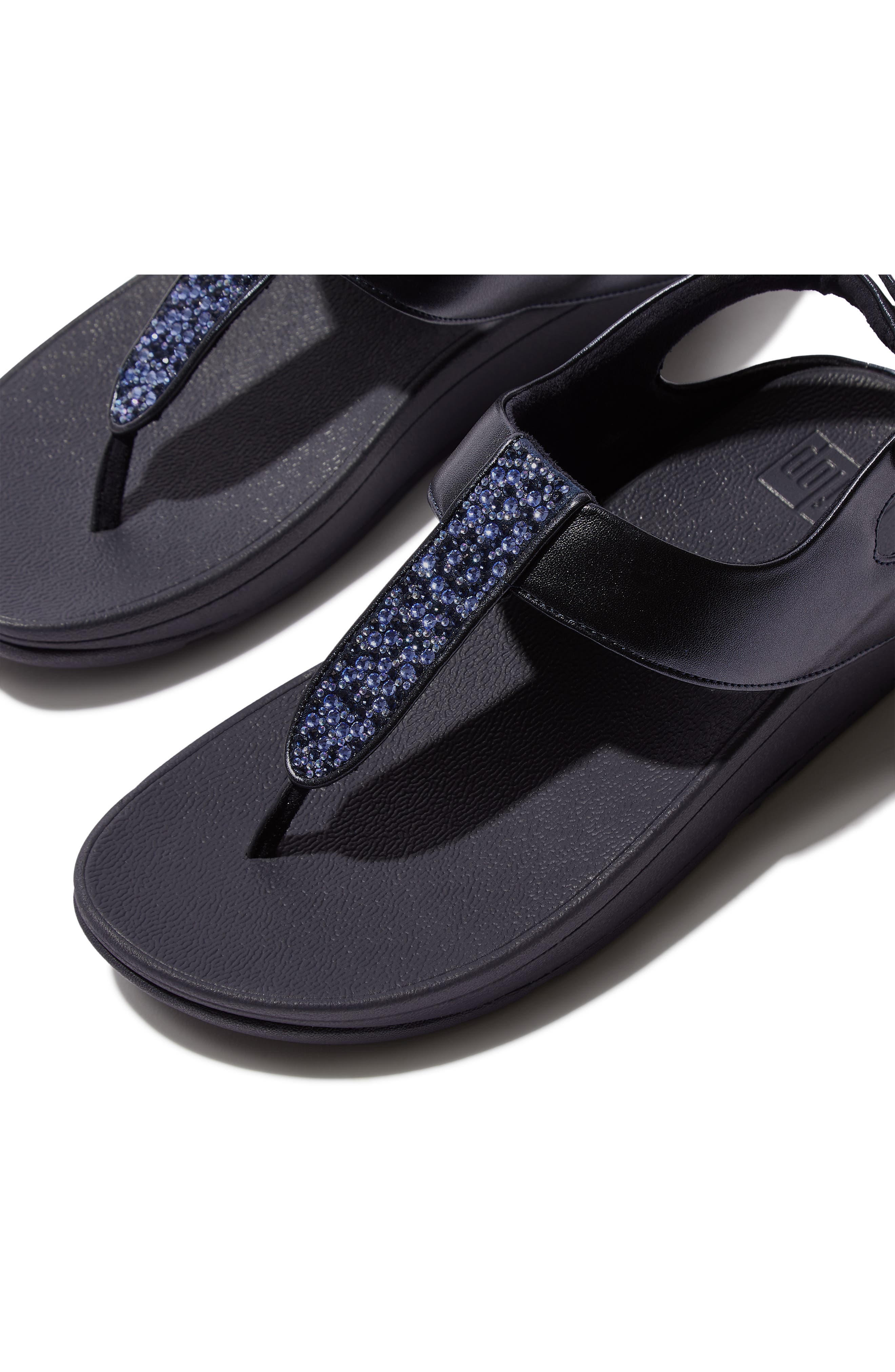 Fino Crystal T-Strap Sandal, Alternate, color, MIDNIGHT NAVY