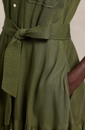 Polo Ralph Lauren Belted Tiered Shirtdress | Nordstrom