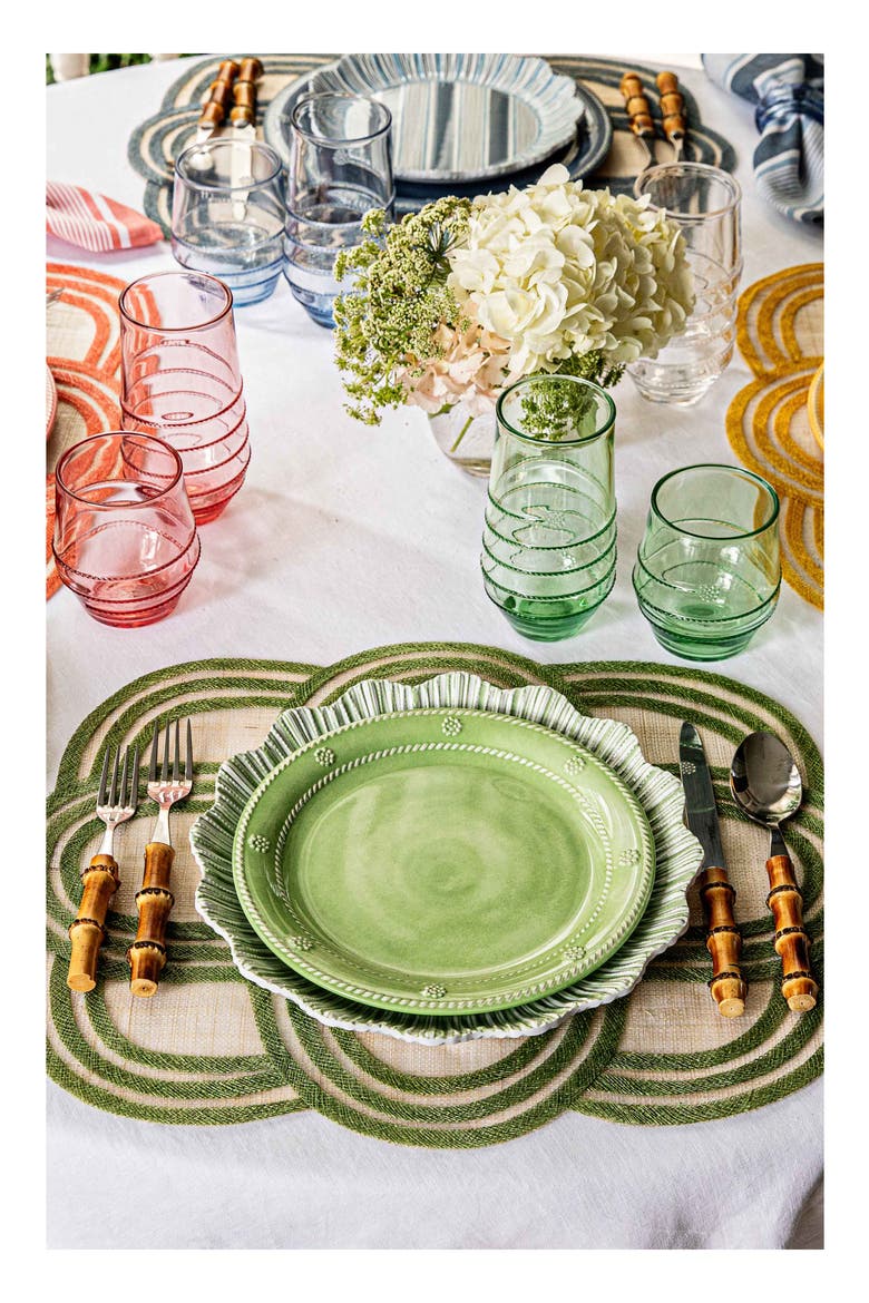 Berry & Thread Set of 4 Melamine Dessert Plates, Alternate, color, SEAGRASS