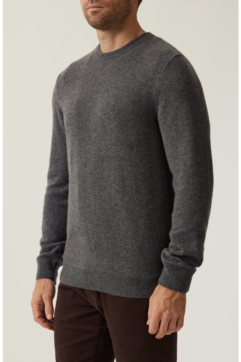 Cashmere, Silk & Wool Crewneck Sweater, Alternate, color, CHARCOAL