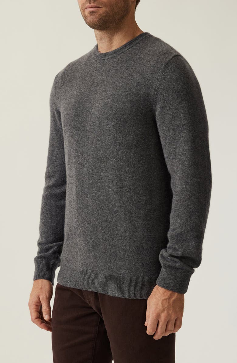 34 Heritage Cashmere, Silk & Wool Crewneck Sweater, Alternate, color, Charcoal