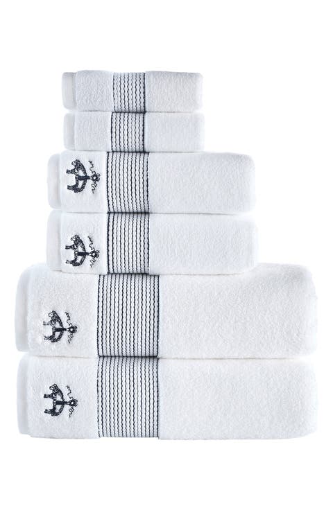 6-Piece Robe Stripe Cotton Towel Set