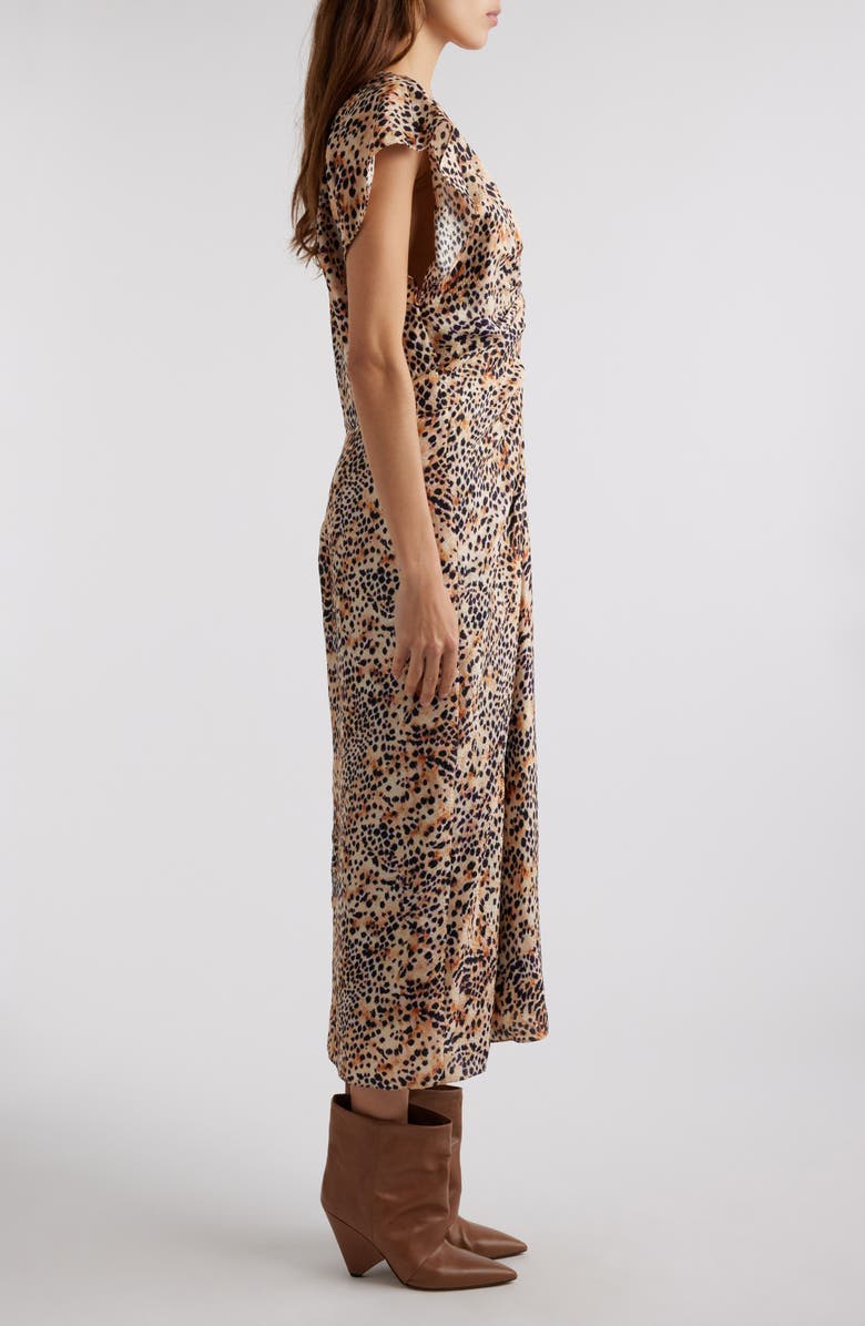 Isabel Marant Lyndsay Print Center Ruched Dress, Alternate, color, Natural