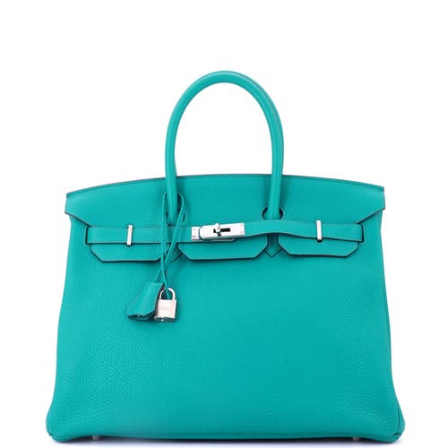 Pre-owned Hermes  Hermes Birkin Handbag Blue Togo With Palladium Hardware 35