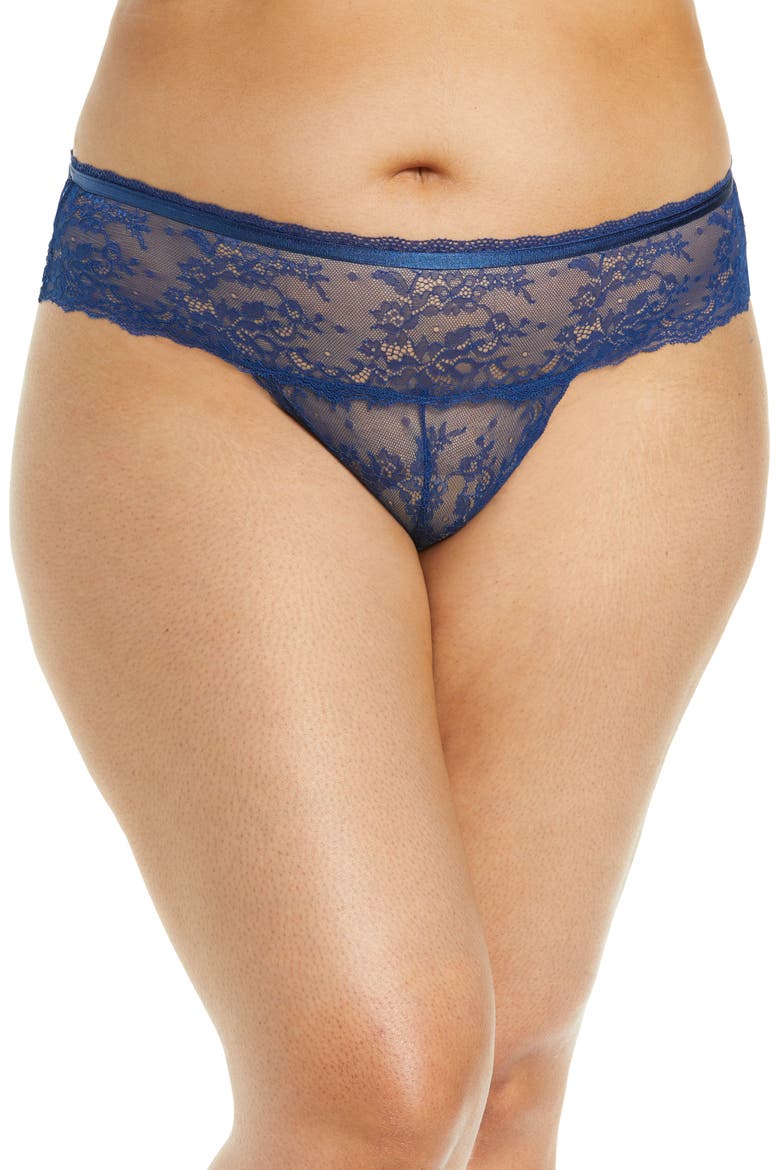 Helena Open Gusset Thong, Main, color, ESTATE BLUE